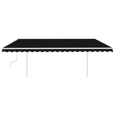 Manual Retractable Awning with Posts 5x3.5 m Anthracite