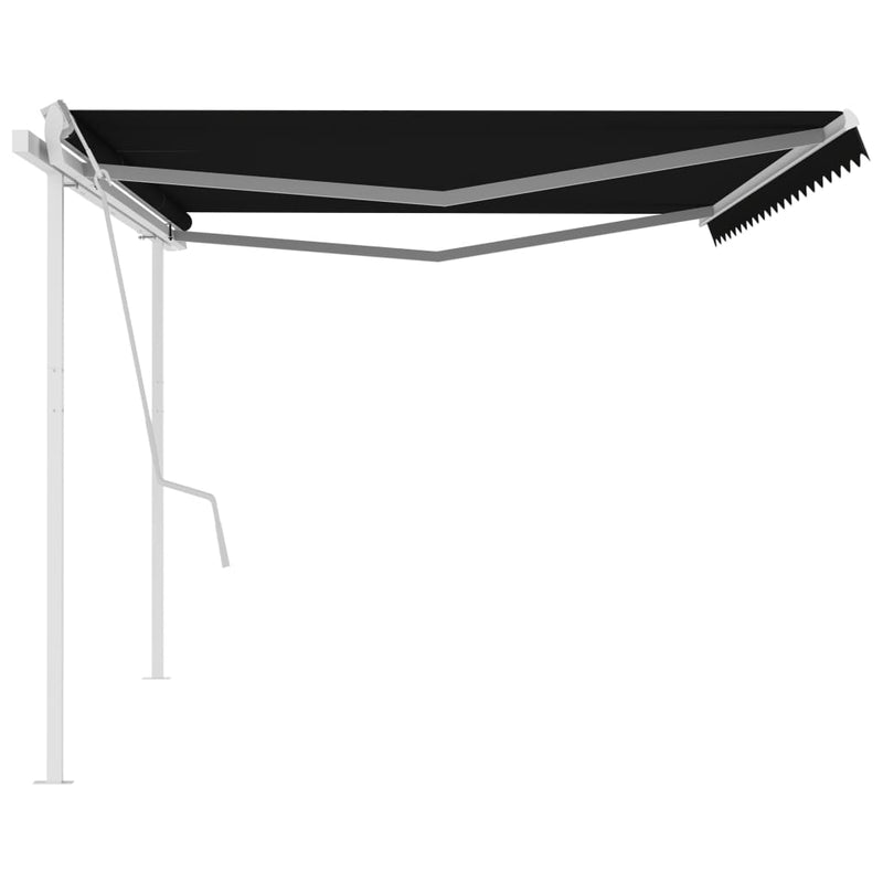 Manual Retractable Awning with Posts 5x3.5 m Anthracite