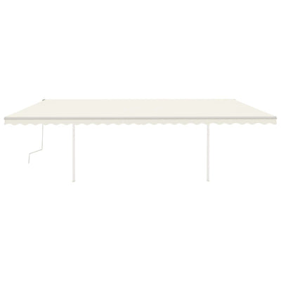 Manual Retractable Awning with Posts 6x3.5 m Cream