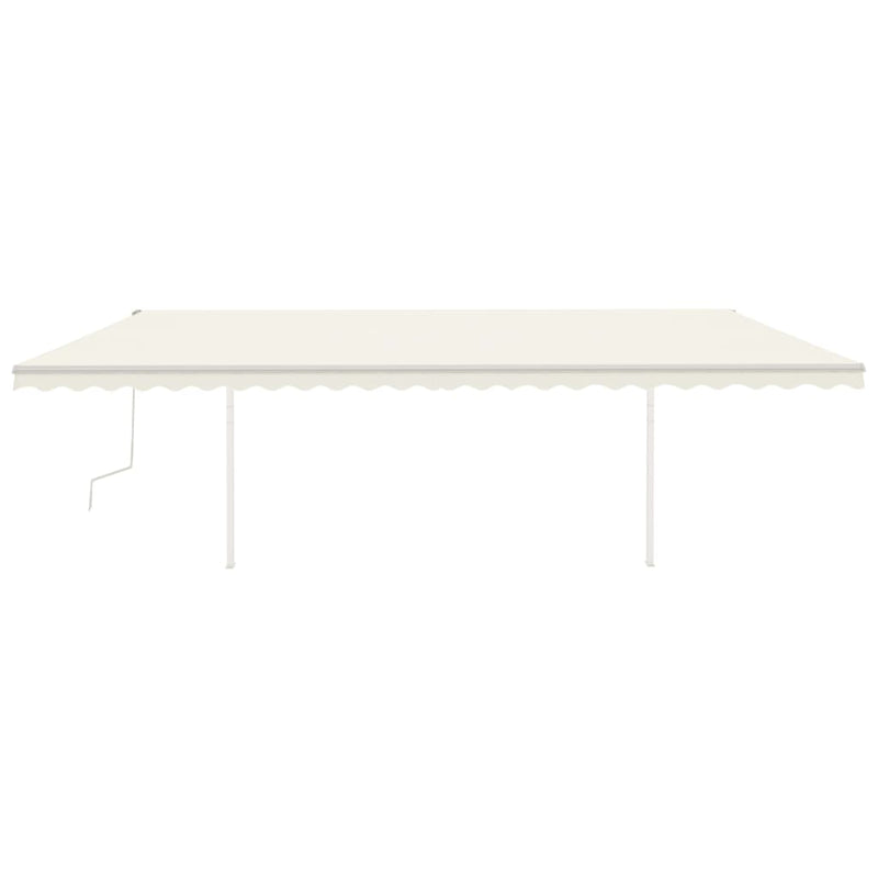 Manual Retractable Awning with Posts 6x3.5 m Cream