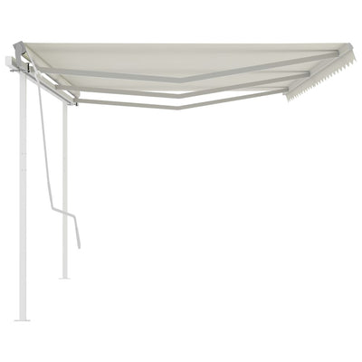 Manual Retractable Awning with Posts 6x3.5 m Cream