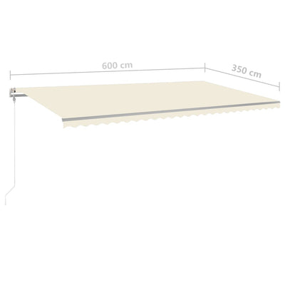 Manual Retractable Awning with Posts 6x3.5 m Cream