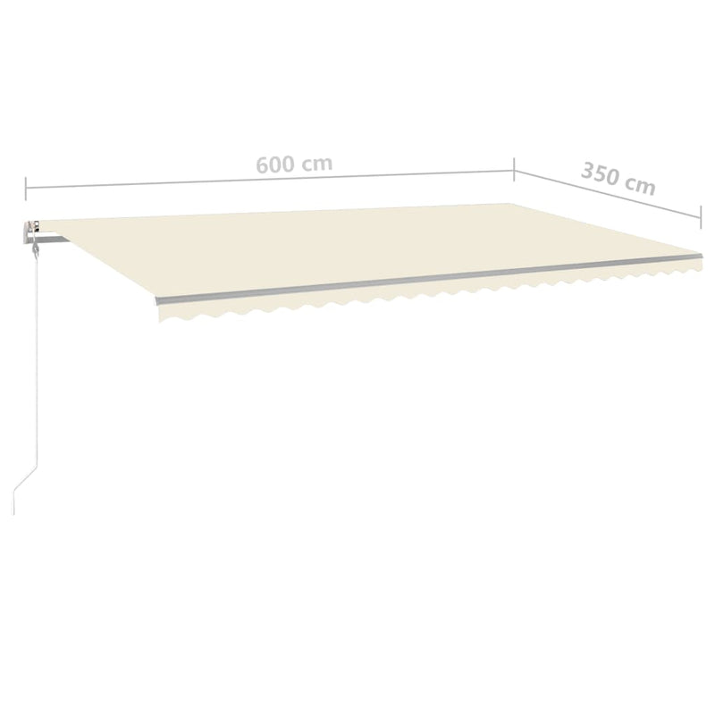 Manual Retractable Awning with Posts 6x3.5 m Cream