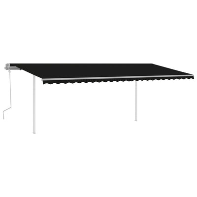 Manual Retractable Awning with Posts 6x3.5 m Anthracite