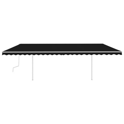 Manual Retractable Awning with Posts 6x3.5 m Anthracite