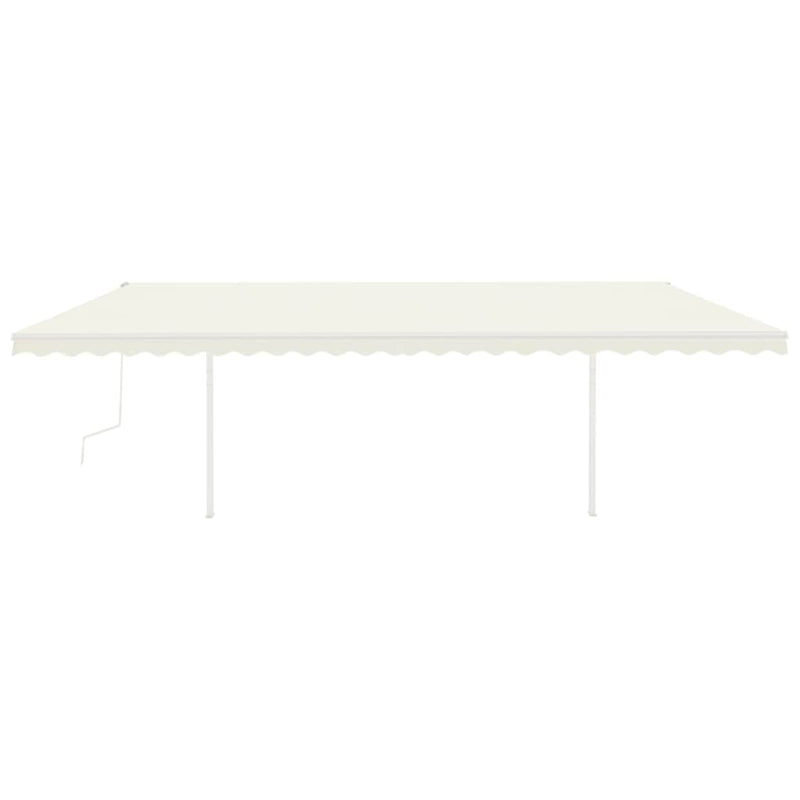 Manual Retractable Awning with LED 6x3.5 m Cream