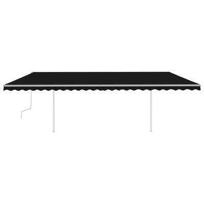 Manual Retractable Awning with LED 6x3.5 m Anthracite