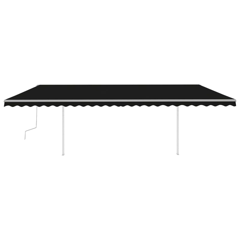 Manual Retractable Awning with LED 6x3.5 m Anthracite