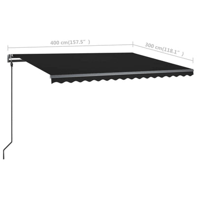 Manual Retractable Awning with Posts 4x3 m Anthracite