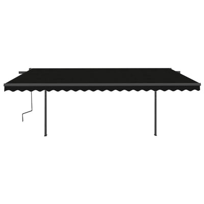 Manual Retractable Awning with Posts 5x3 m Anthracite