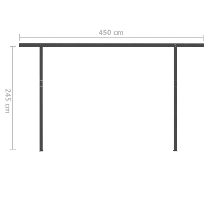 Manual Retractable Awning with Posts 5x3 m Orange and Brown