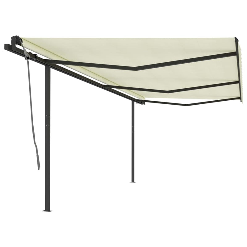 Manual Retractable Awning with Posts 6x3 m Cream