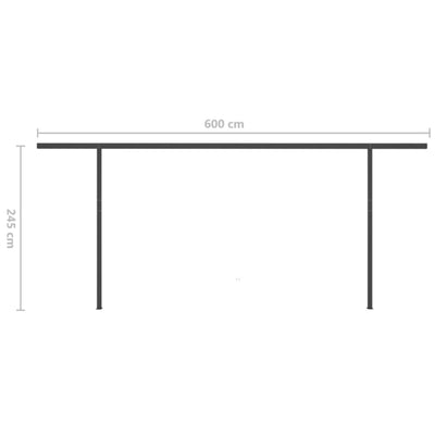 Manual Retractable Awning with Posts 6x3 m Cream