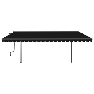 Manual Retractable Awning with Posts 5x3.5 m Anthracite