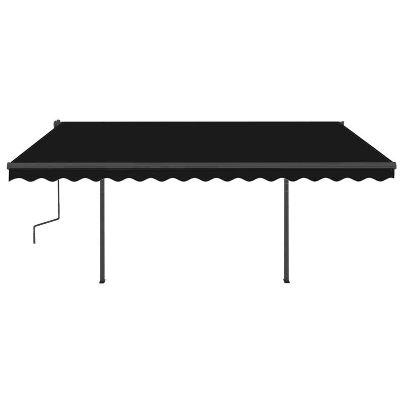 Manual Retractable Awning with LED 5x3.5 m Anthracite