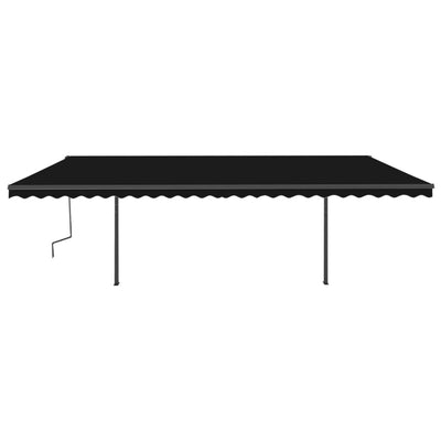 Manual Retractable Awning with Posts 6x3.5 m Anthracite