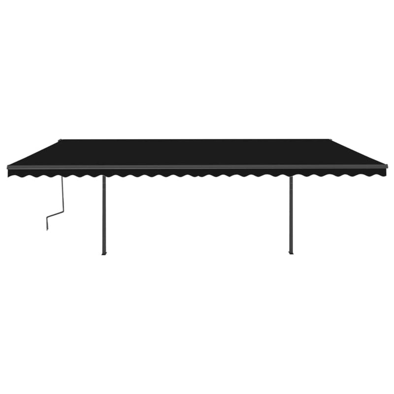 Manual Retractable Awning with Posts 6x3.5 m Anthracite