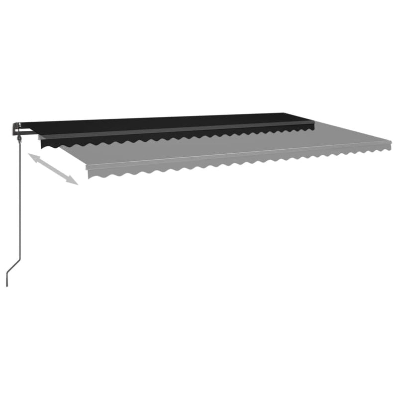 Manual Retractable Awning with LED 6x3.5 m Anthracite