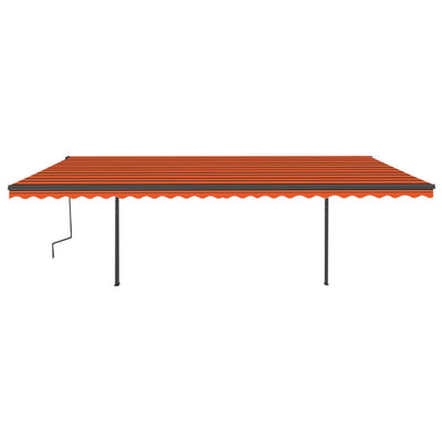 Manual Retractable Awning with LED 6x3.5 m Orange and Brown