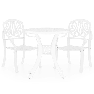 3 Piece Bistro Set Cast Aluminium White