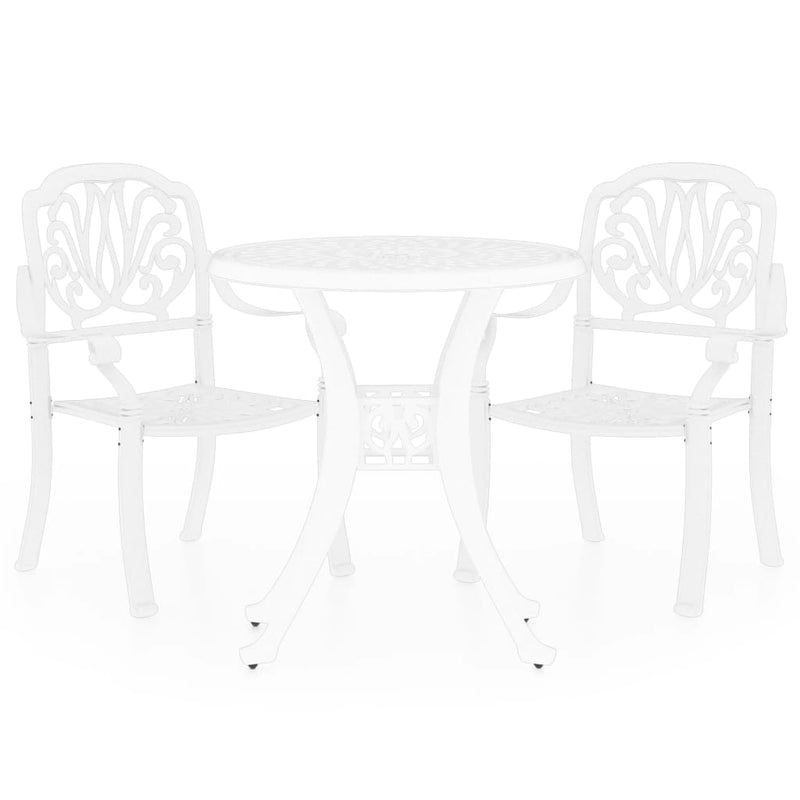 3 Piece Bistro Set Cast Aluminium White