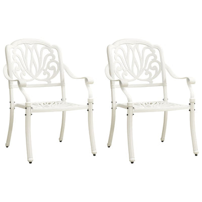 3 Piece Bistro Set Cast Aluminium White