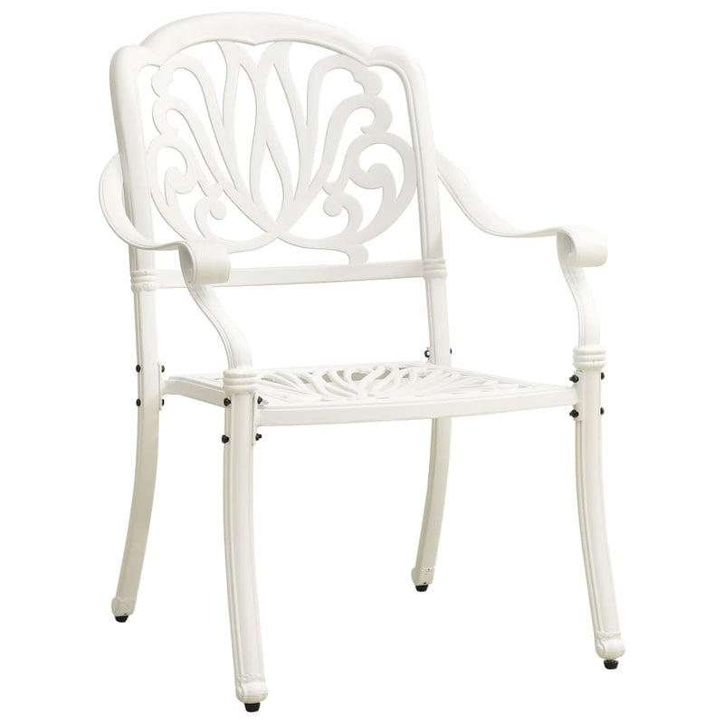 3 Piece Bistro Set Cast Aluminium White