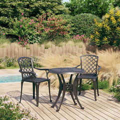 3 Piece Bistro Set Cast Aluminium Black 2