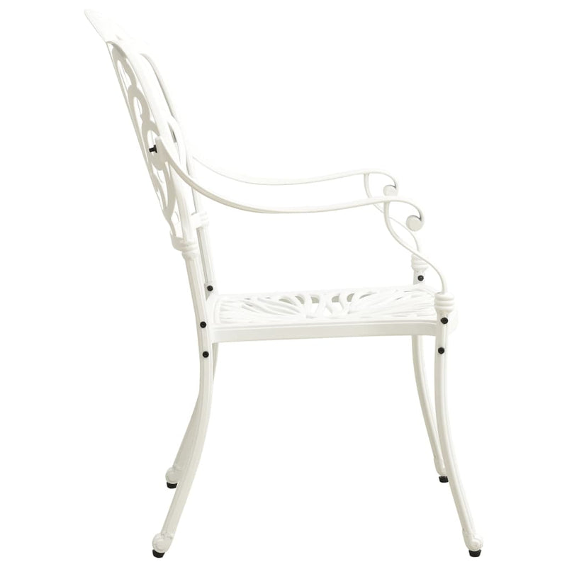 5 Piece Bistro Set Cast Aluminium White