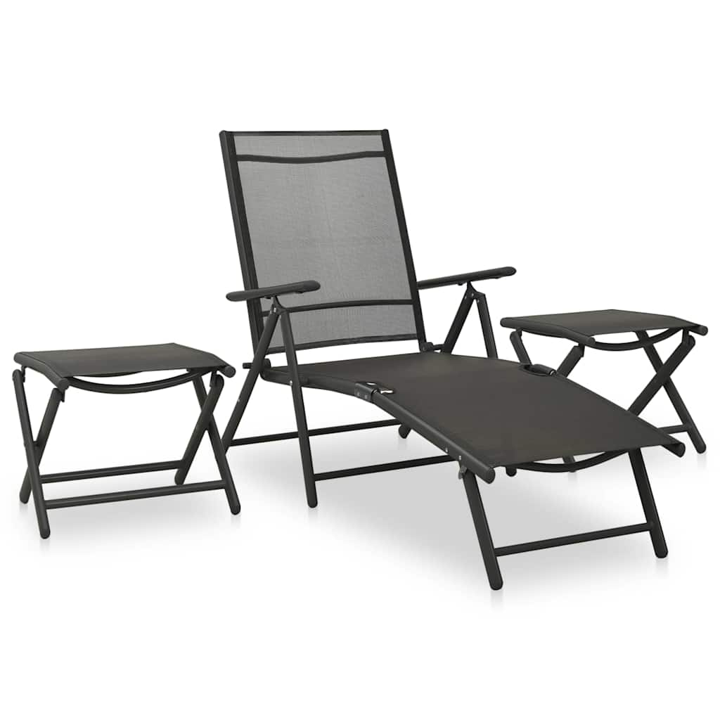 9 Piece Garden Lounge Set Black Anthracite