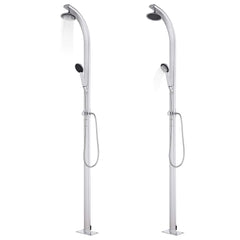 Garden Shower with Base 220 cm Aluminium 80 x 62 x 5 cm