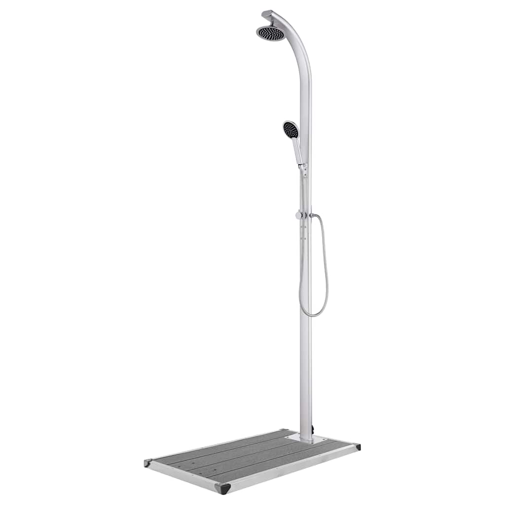 Garden Shower with Base 220 cm Aluminium 110 x 62 x 5 cm