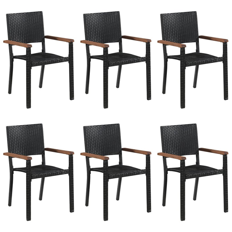 7 Piece Garden Dining Set Black