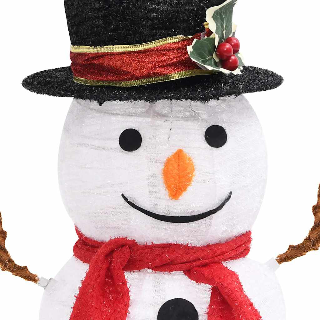 329759 vidaXL Decorative Christmas Snowman Figure with LED Luxury Fabric 60cm 5