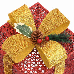 329767 vidaXL Decorative Christmas Gift Boxes 3 pcs Red Outdoor Indoor 6