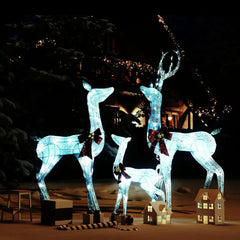 Acrylic Reindeer Family Christmas Decoration 300 LED White