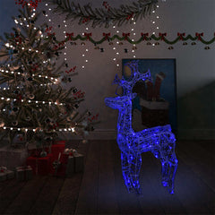Reindeer Christmas Decoration 90 LEDs 60x16x100 cm Acrylic Blue