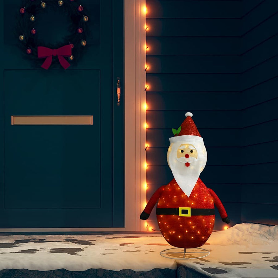 328498 vidaXL Decorative Christmas Santa Claus Figure LED Luxury Fabric 90cm 1