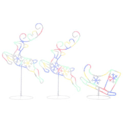 vidaXL Christmas Reindeer & Sleigh | White | Acrylic | Large 2