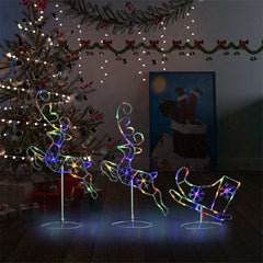 vidaXL Christmas Reindeer & Sleigh | White | Acrylic | Large 1