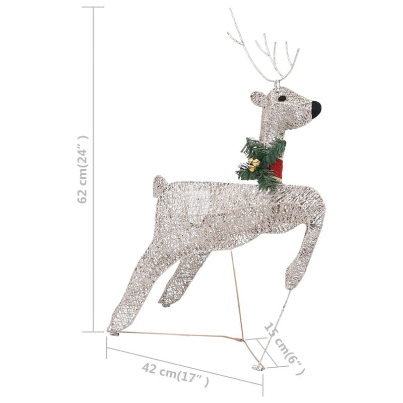 Reindeer & Sleigh Christmas Decoration 100 LEDs Outdoor Gold