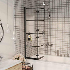 Folding Shower Enclosure ESG Black 80 x 140 cm