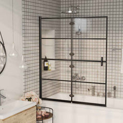 Folding Shower Enclosure ESG Black 120 x 140 cm
