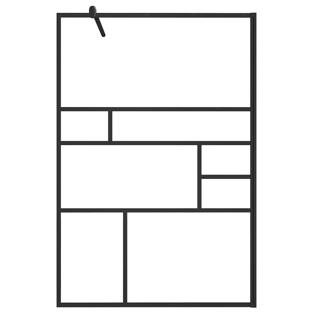 Walk-in Shower Wall ESG Glass Black 115 x 195 cm