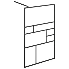 Walk-in Shower Wall ESG Glass Black 115 x 195 cm