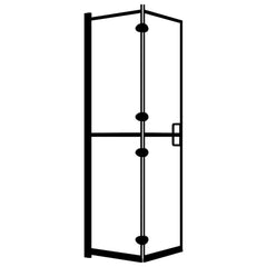 Folding Shower Enclosure ESG Black 80 x 140 cm