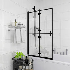 Folding Shower Enclosure ESG Black 80 x 140 cm