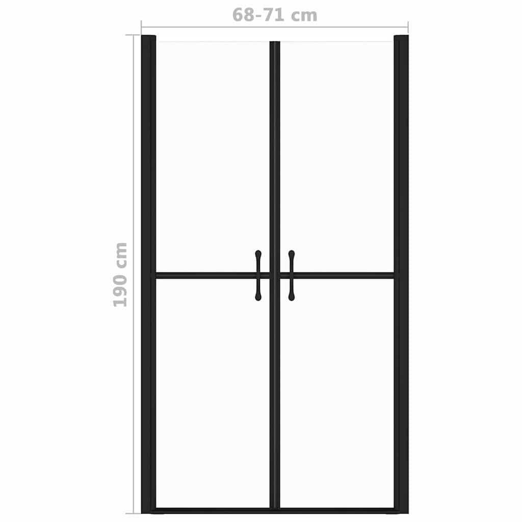 Shower Door ESG (68-71)x190 Black Clear 71 x 190 cm