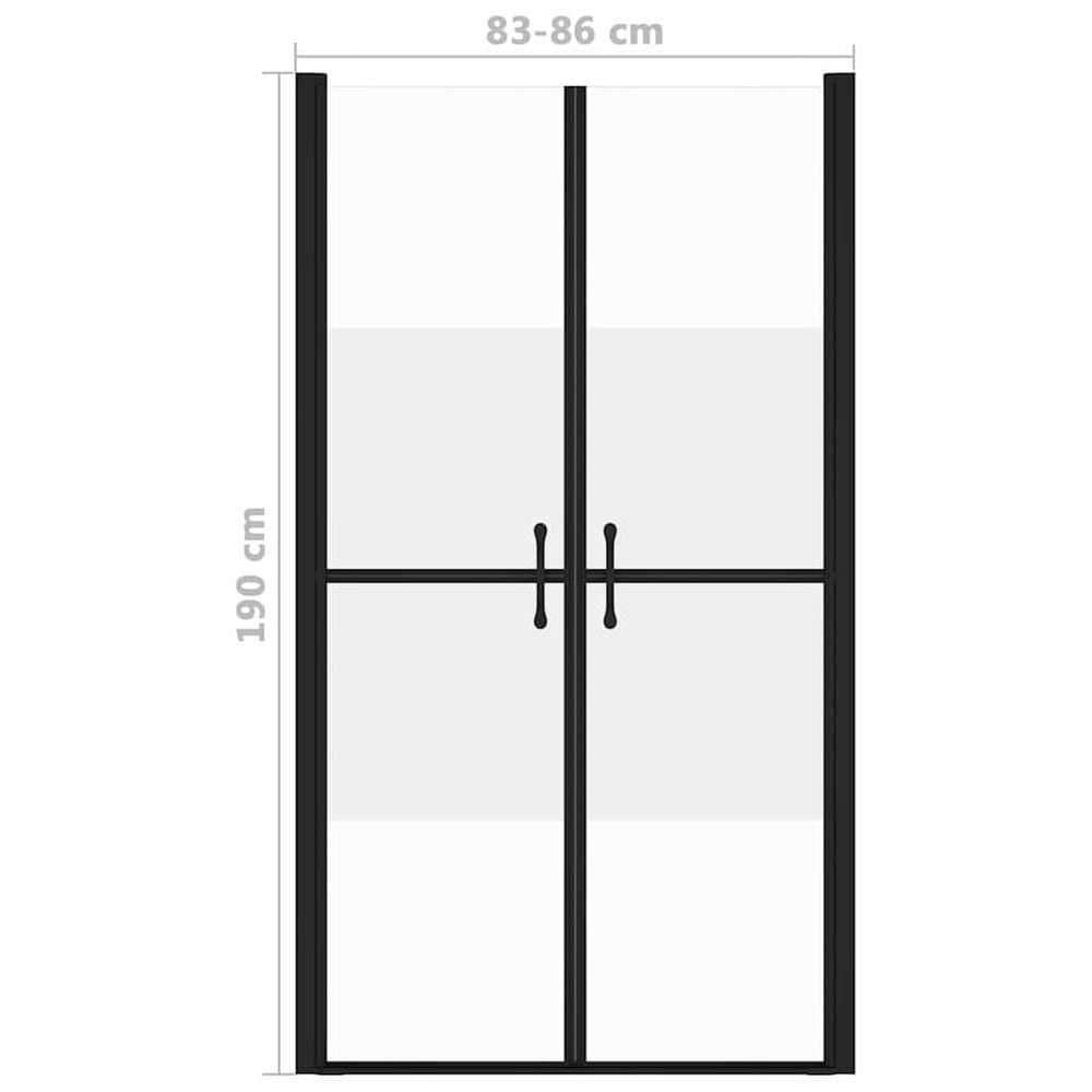 Shower Door ESG (68-71)x190 Black Half Frosted 86 x 190 cm