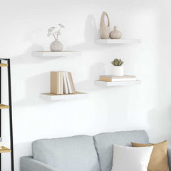 vidaXL Floating Wall Shelves 4 pcs Oak and White 50x23.5x3.8 cm MDF 1